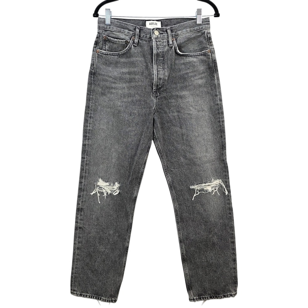AGOLDE Mid‎ Rise Loose 90s Jeans Distressed Button Fly Outline Organic Cotton 26